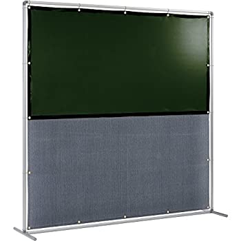 【未使用】【中古】吉野 遮光火花兼用衝立(ダークグリーン×A種シート)2×2 単体型固定足 YS-22SF-DG-BW 火花用衝立