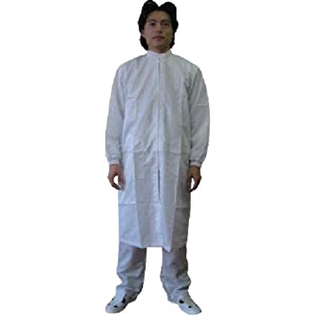 【中古-非常に良い】ブラストン コート(スタンドカラー・ファスナー) BSC-62001-W-L クリーンルーム用ウェア