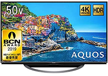 【中古】【輸入・日本仕様】シャープ 50V型 液晶 テレビ AQUOS 4T-C50AJ1 4K Android TV 回転式スタンド 2018年モデル