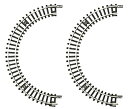 【中古】Zゲージ 道床なし曲線レール R45mm 180° 2本入り R091 鉄道模型用品
