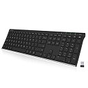 【中古-非常に良い】Arteck 2.4G ワイヤレスキーボード 無線ステンレススチール 軽量 フルサイズキーボード テンキー付き コンピューター、デスクトップ...