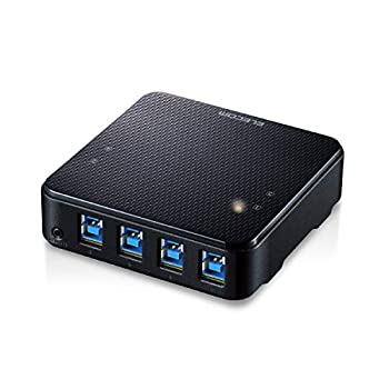 【未使用】【中古】エレコム USB切替器 PC→4ポート USB3.0→4ポート 手元スイッチ ブラック U3SW-T4