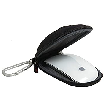 šۡ͢ʡ̤ѡfor Apple Magic Mouse (I and II 2nd Gen) Hard Nylon EVA Storage Carrying Case Bag with carabiner by Hermitshell (Black) [¹͢]