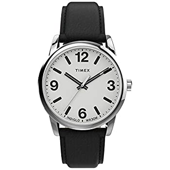 【中古】【輸入品・未使用】Timex メンズ イージーリーダー レザーストラップ 38mm 腕時計 ブラック/シルバートーン。 【中古】【輸入品・未使用】Timex メンズ イージーリーダー レザーストラップ 38mm 腕時計 ブラック/シルバートーン。