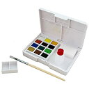 【中古】サクラクレパス 絵の具 固形水彩 プチカラー 12色 NCW-12(3)