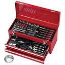 【中古-非常に良い】E-Value 整備工具セット ツール80点+マグネットトレー+ツールチェスト EST-1682RE 横幅510×奥行230×高さ270mm