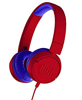 【中古-非常に良い】JBL JR300 子供向け ヘッドホン 音量制御機能搭載/カスタマイズシール付属 レッド/ブルー JBLJR300RED