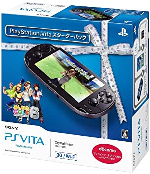 【中古】PlayStation Vita 3G/Wi-Fiモデル クリスタル・ブラック スターターパック (PCHJ-10003)