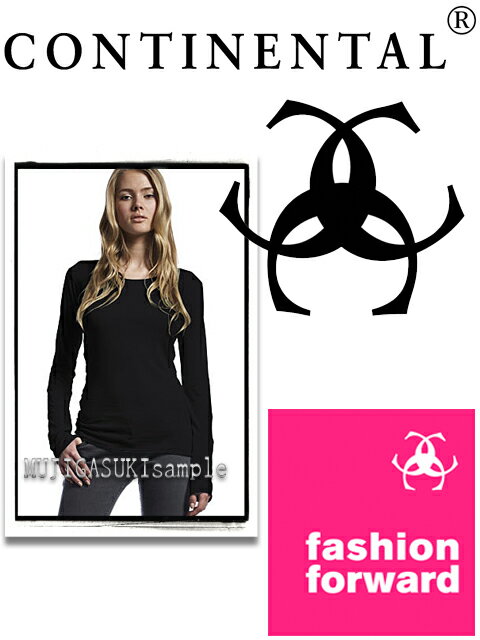 CONTINENTAL(コンチネンタル）N38-P87　ウィメンズ　薄手エクストラファインジャージーチュニック　ロングスリーブTシャツ/白/黒/茶色/水色他