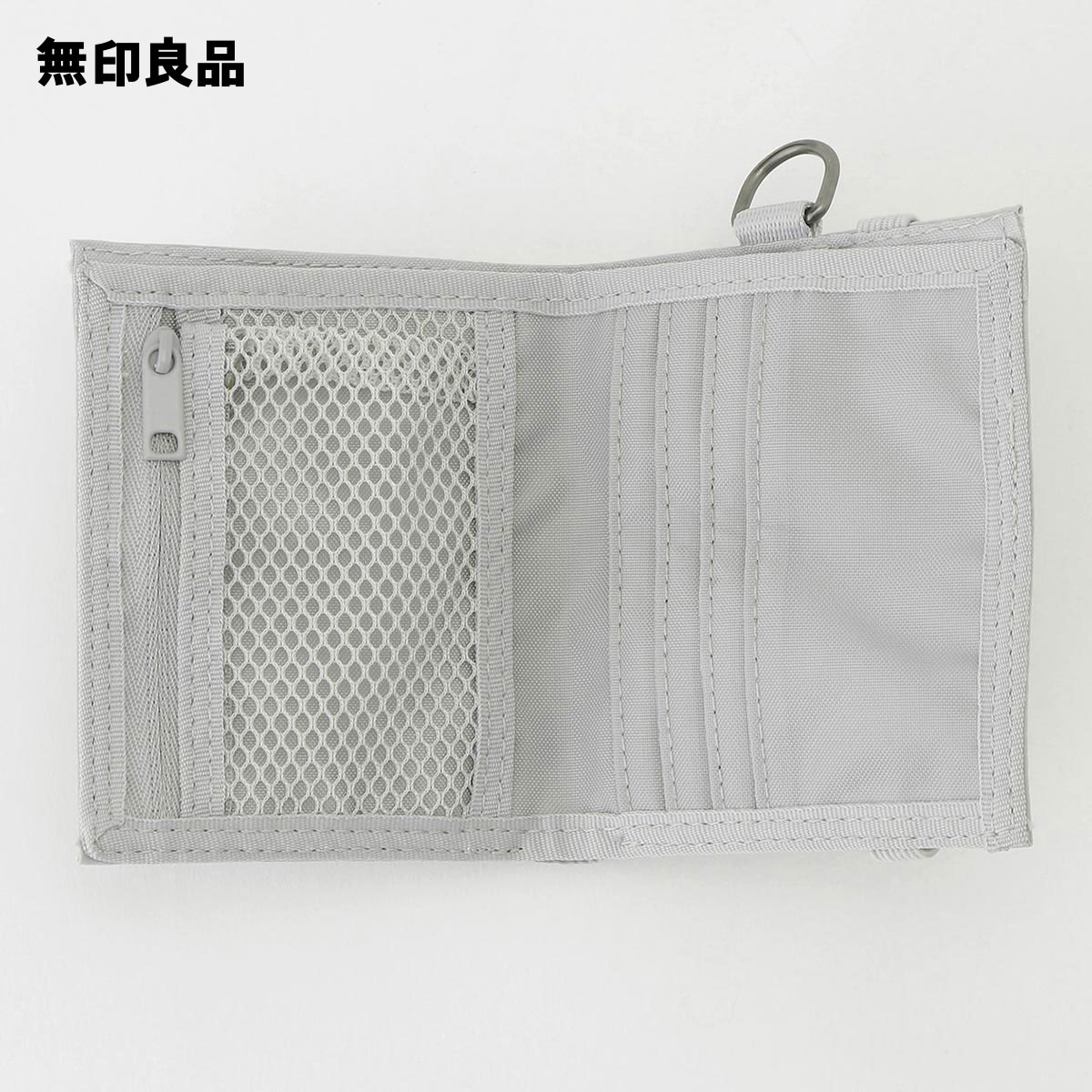 ポリエステルトラベル用ウォレットライトグレー・約11×9．5cm