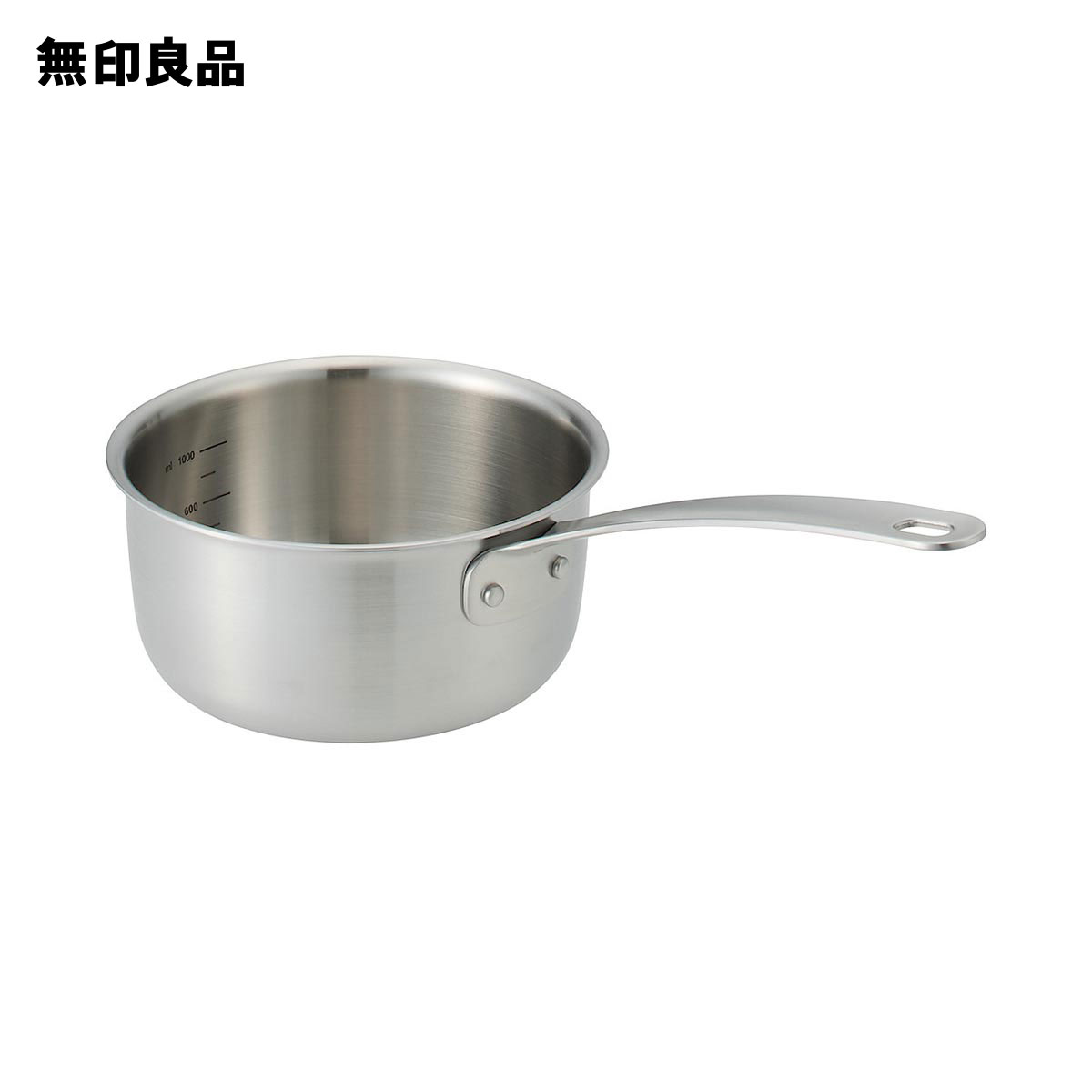 【無印良品 公式】ステンレスアルミ全面三層鋼片手鍋 約1.5L/約幅36×高さ13cm