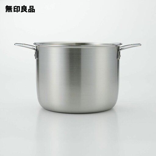 無印良品のステンレスアルミ全面三層鋼両手鍋 約6．0L／約幅33×高さ17cm(キッチン)