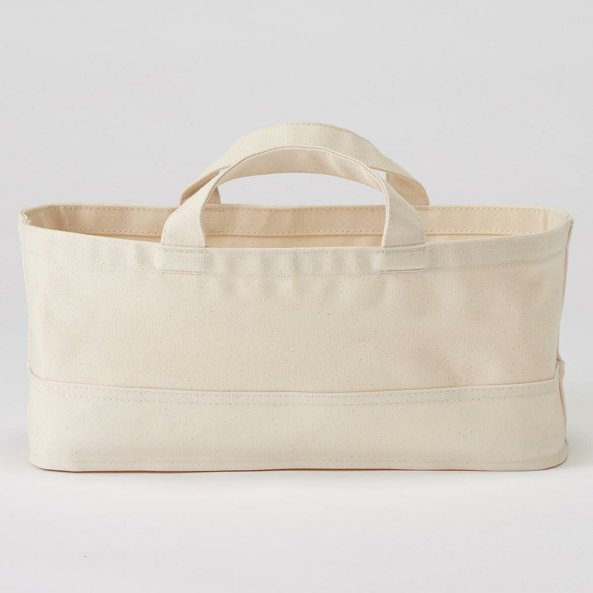 持ち手付帆布長方形バスケット　スリム　中 約幅37×奥行18．5×高さ16cm