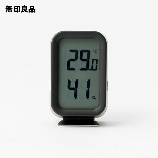 無印良品のデジタル温湿度計 ブラック／型番：MJ‐DTHB1(インテリア雑貨)