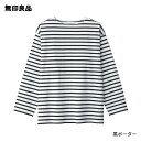 洗いざらし太番手ボートネック九分袖Tシャツ（紳士）