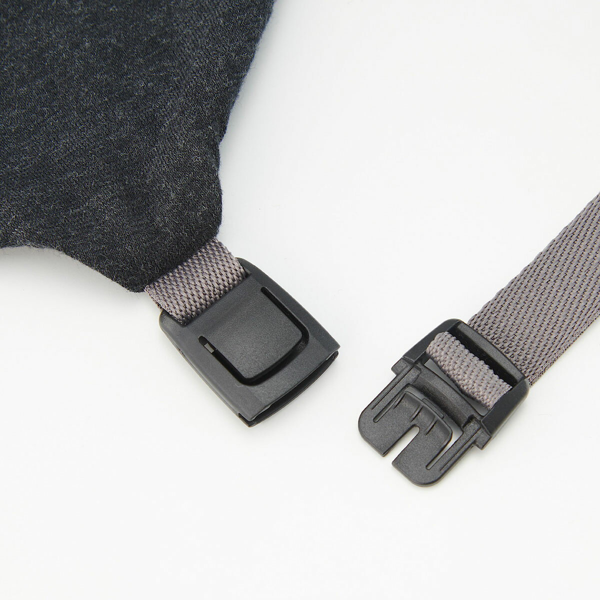 フィットするネッククッション フード付・杢黒・約16×64cm