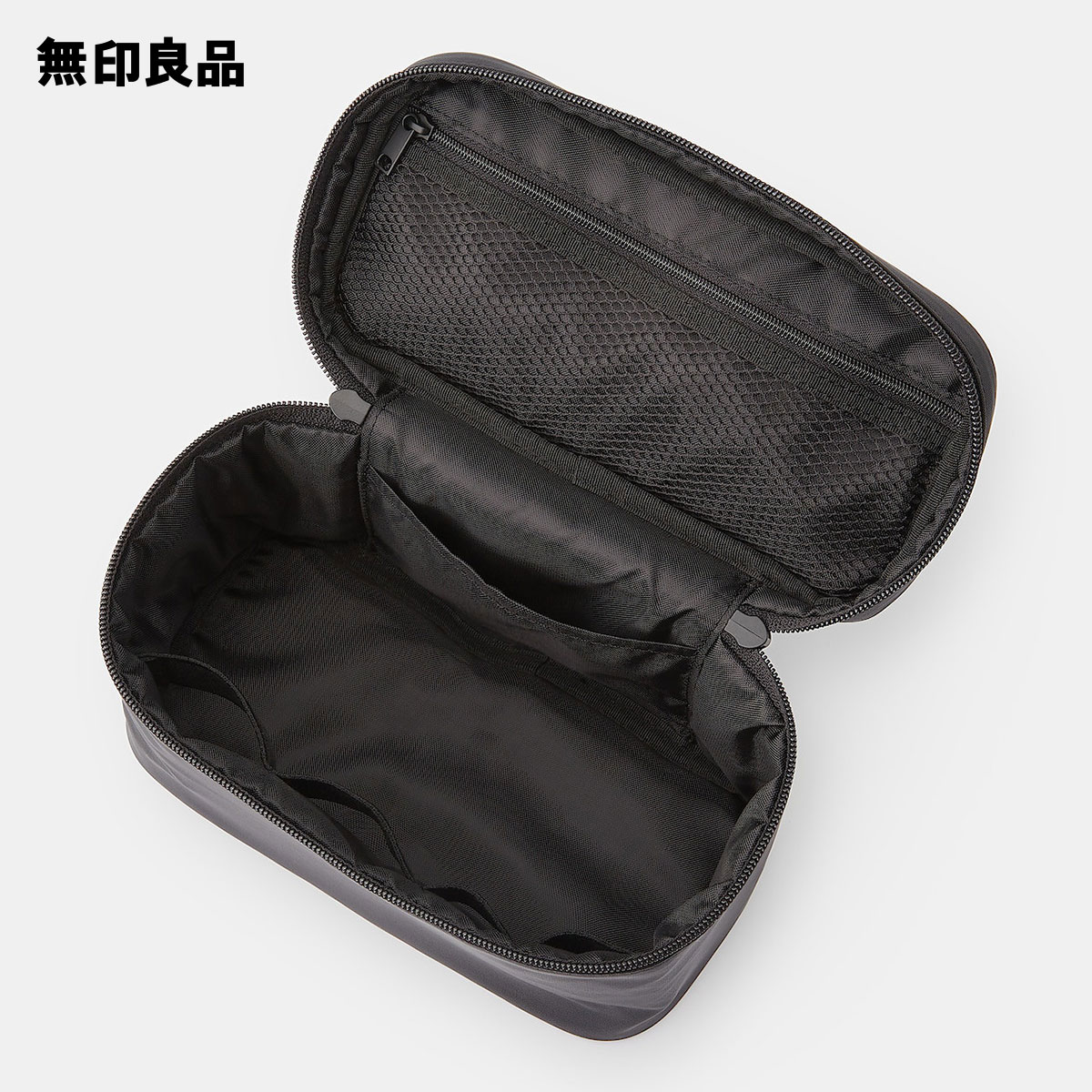 ナイロン手付ポーチ・黒 約12．5×20．5×10．5cm