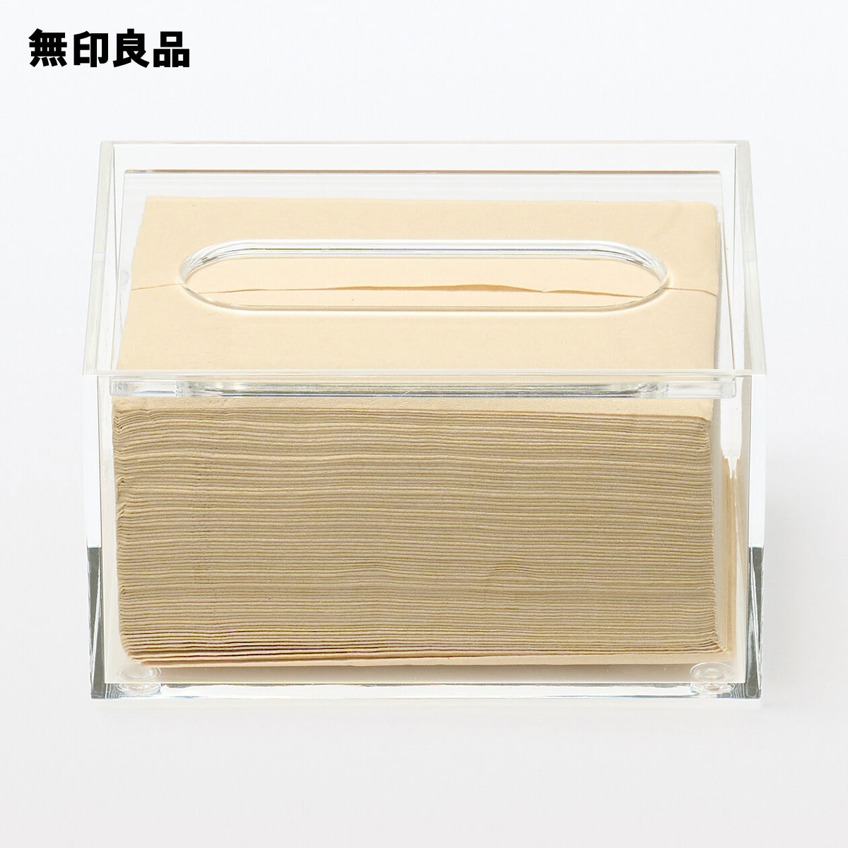 アクリルティシューボックス／卓上用・内寸 約幅13．5×奥行11×高さ7cm