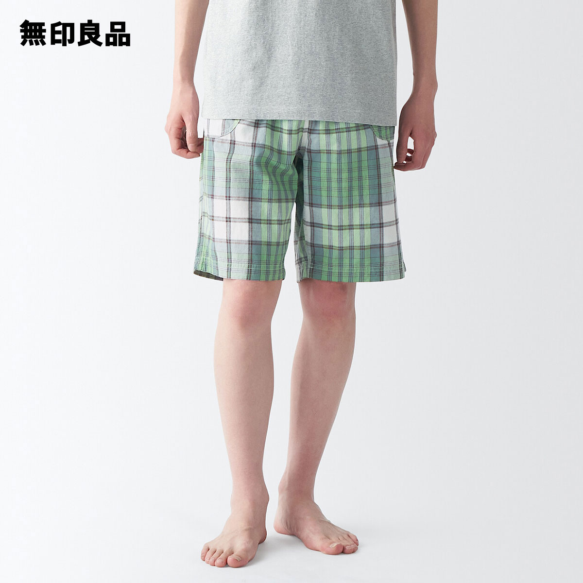 【無印良品 公式】紳士 マドラスチェック ショートパンツ