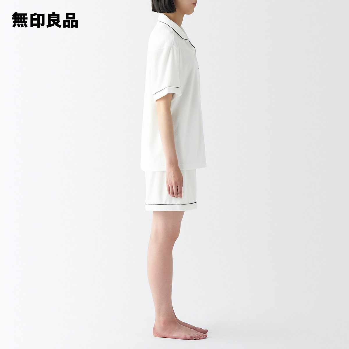 【無印良品 公式】婦人 着るタオル 両面パイル 半袖パジャマ 3