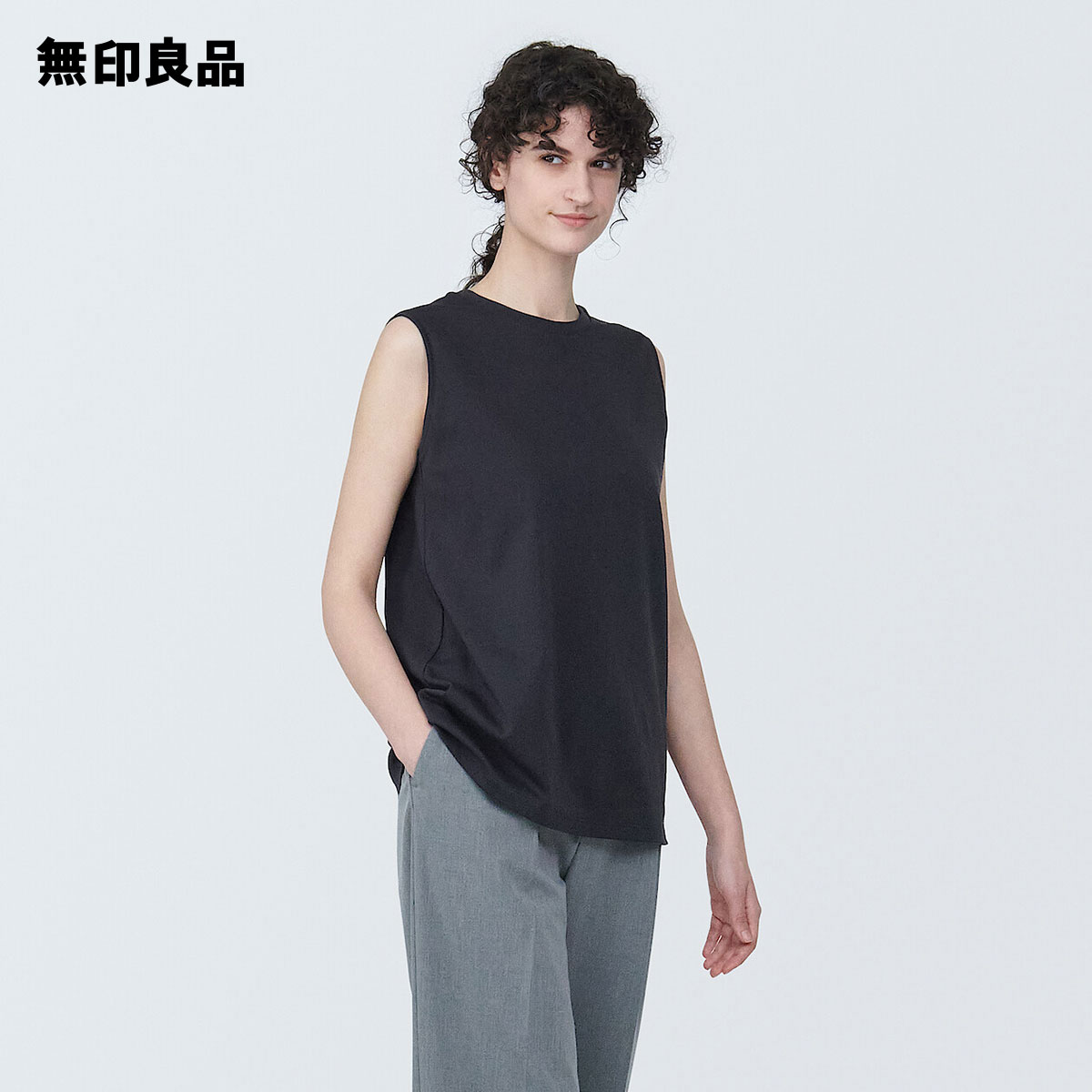 【無印良品 公式】婦人 汗じみしにくいスリーブレスTシャツ