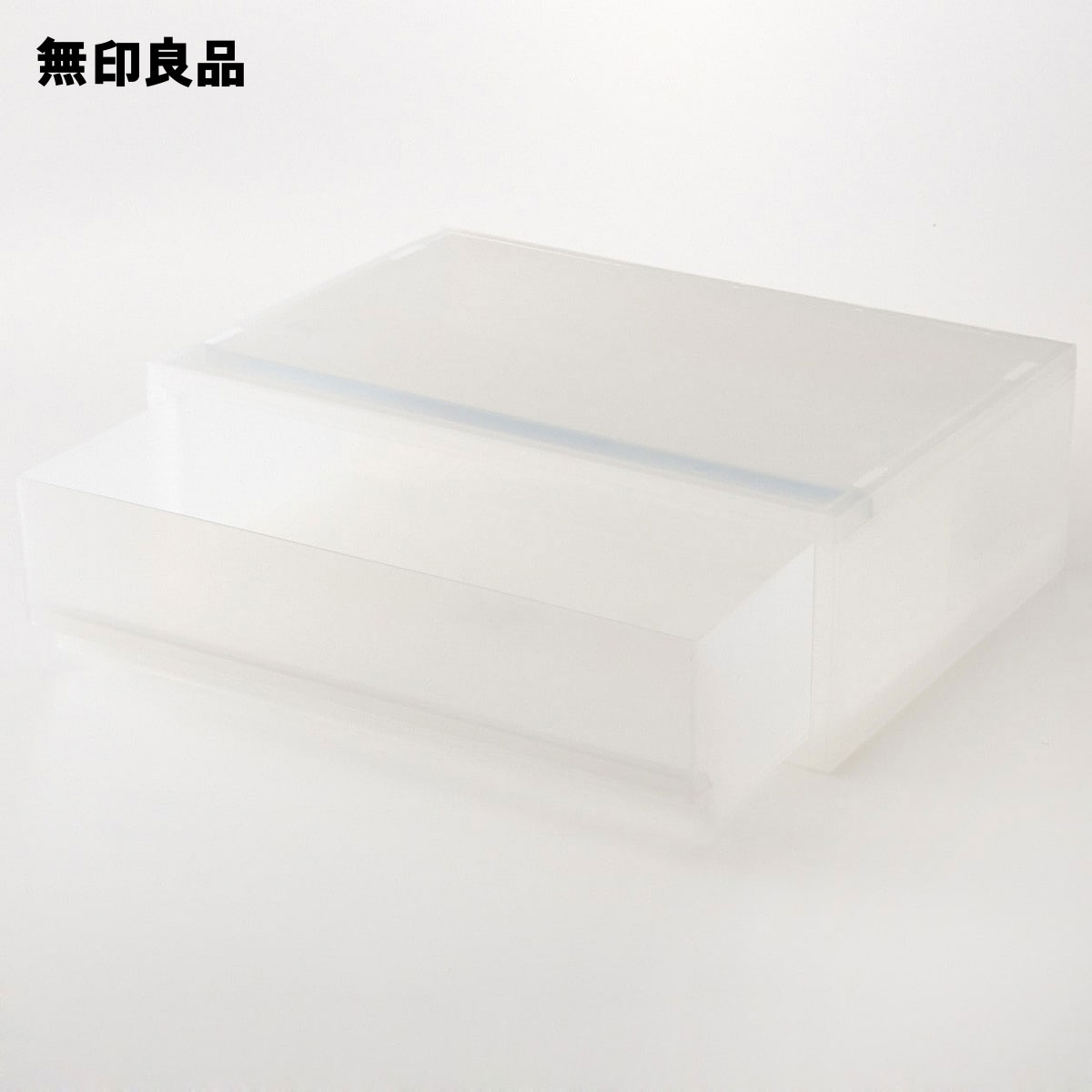 ポリプロピレン　小物収納ケース　ワイド　中・約幅37×奥行26×高さ12cm