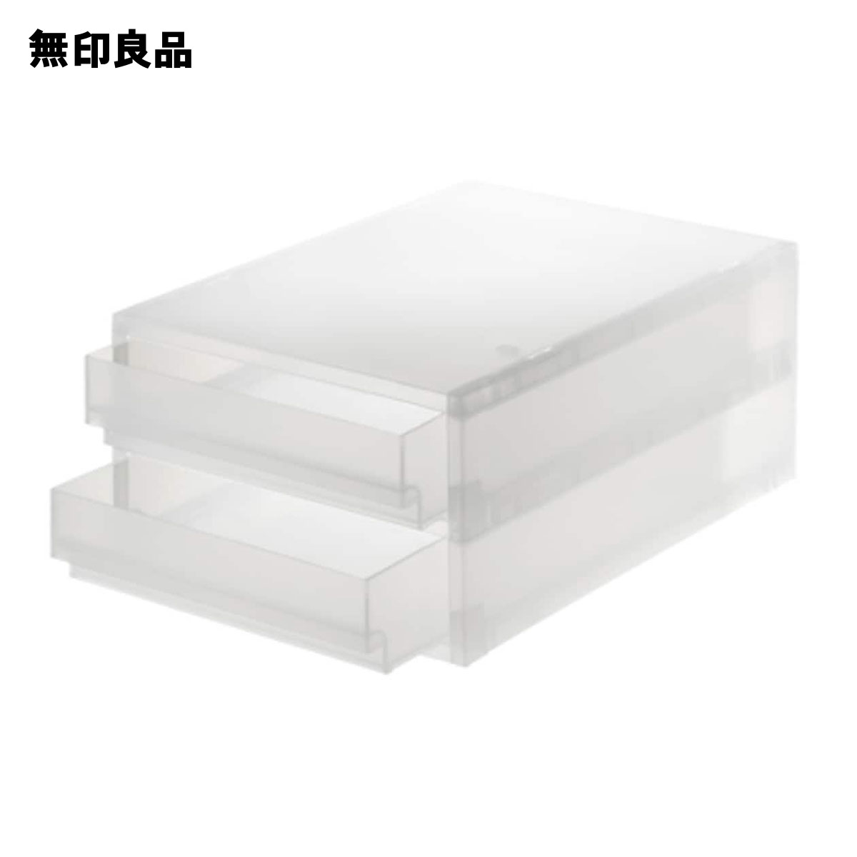 ポリプロピレン　小物収納ケース　引出2段・約幅26x奥行37x高16．5cm