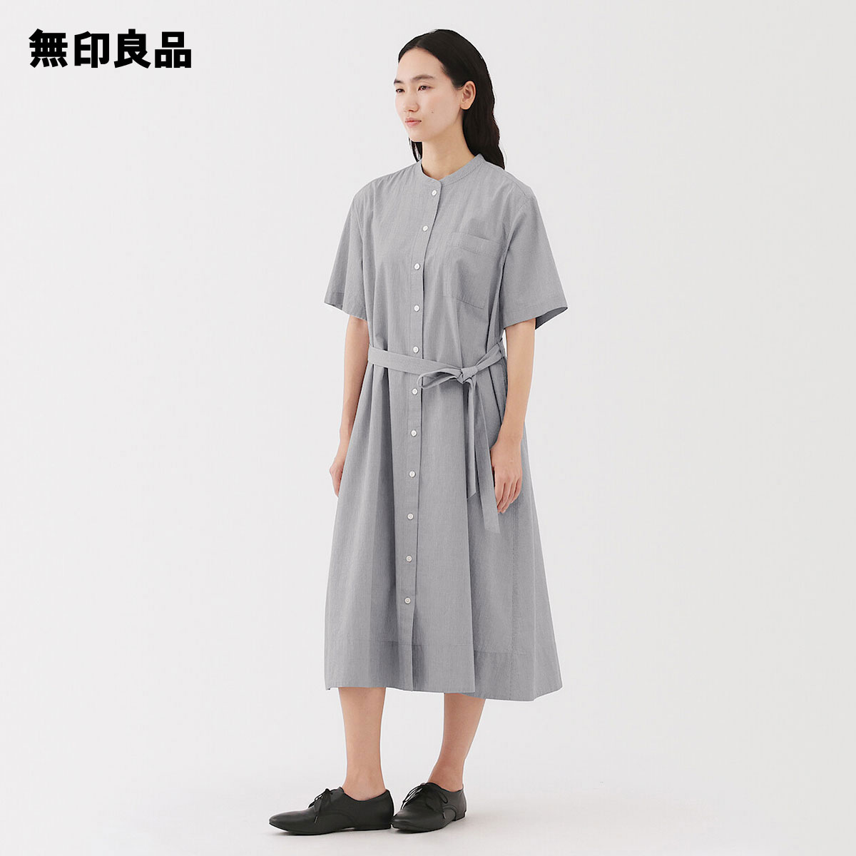 【無印良品 公式】婦人　涼感　半袖シャツワンピースのサムネイル