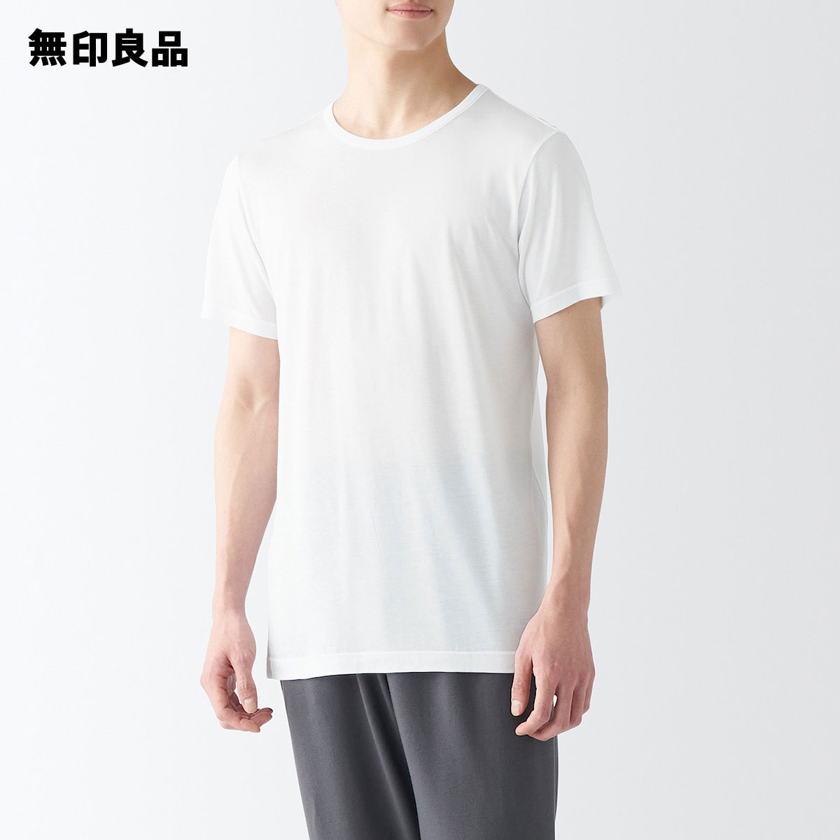 【無印良品 公式】紳士　ひんやりなめらか　クルーネック半袖Tシャツのサムネイル