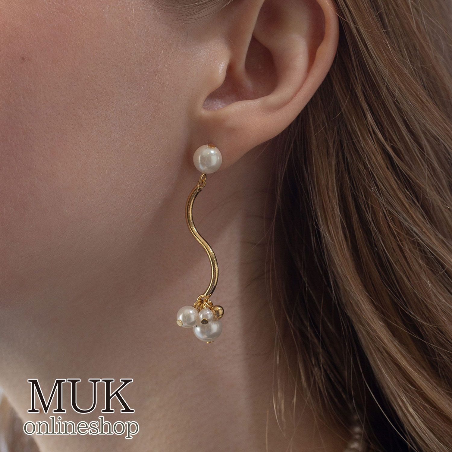 イヤリング デザイン パール 金属アレルギー ニッケルフリー 日本製 made in Japan ゴールド シルバー パールウエーブイヤリング【MUK voyalibre】 クリスマスプレゼント
