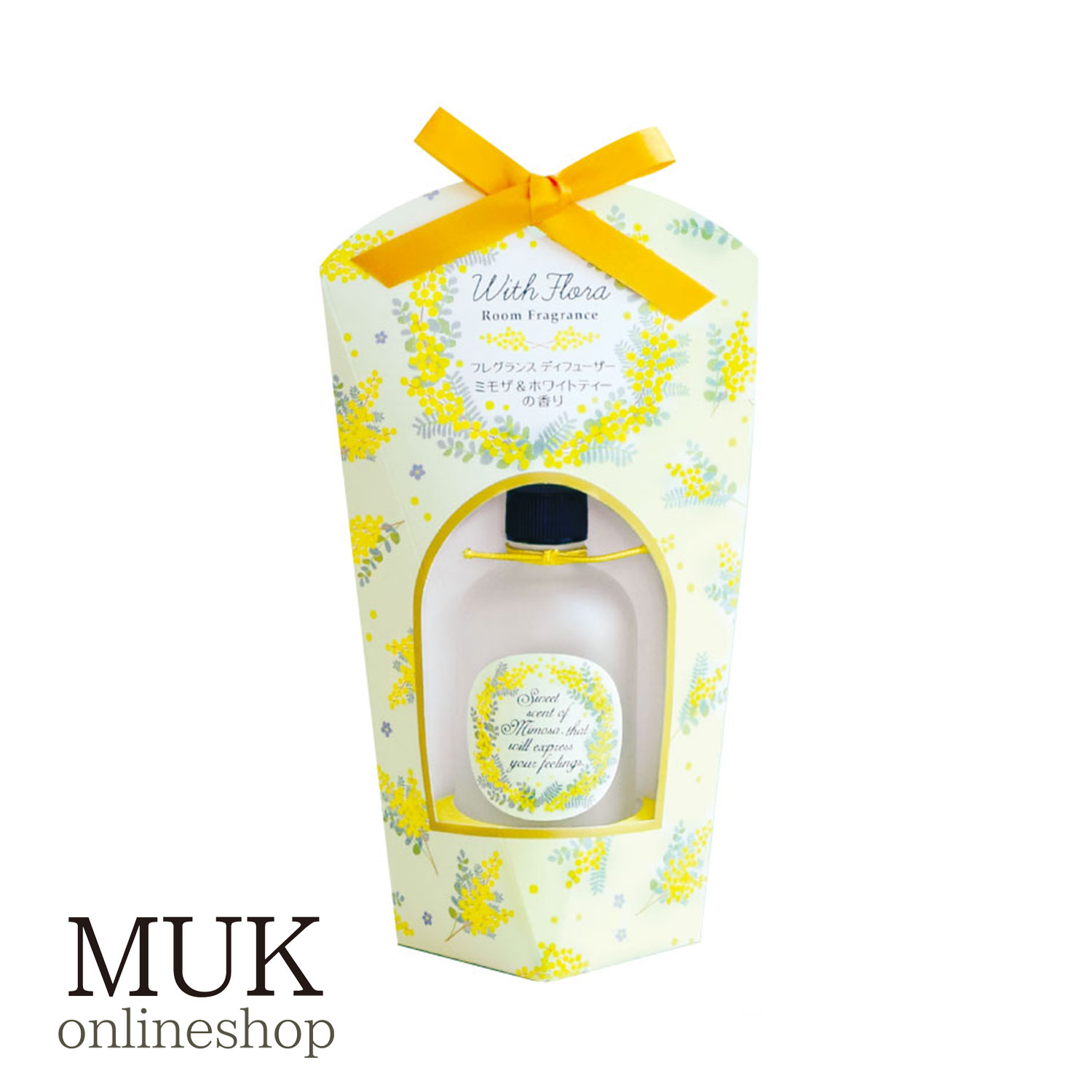 ディフューザー 芳香剤 ウィズフローラ ミモザ mimosa 花 春 フレグランスディフューザー リードディフューザー 消臭 部屋 生活 インテリア ホームフレグランス ホーム 日本製 チャーリー muk ギフト
