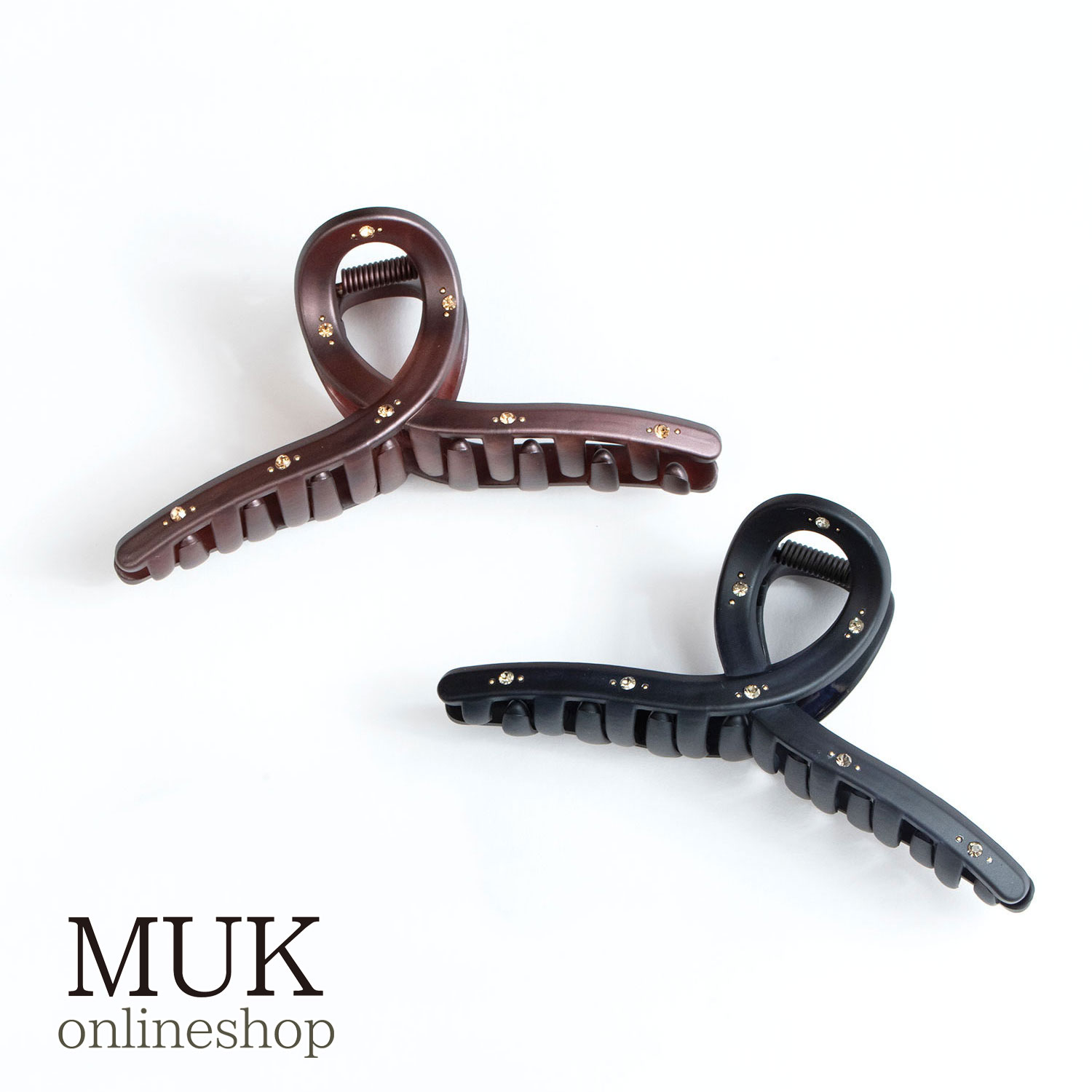 ヘアクリップ バンスクリップ クリップ バンス マット ストーン くるりん シンプル ネイビー ブラウン ブラック muk プレゼント ギフト クリスマスプレゼ...