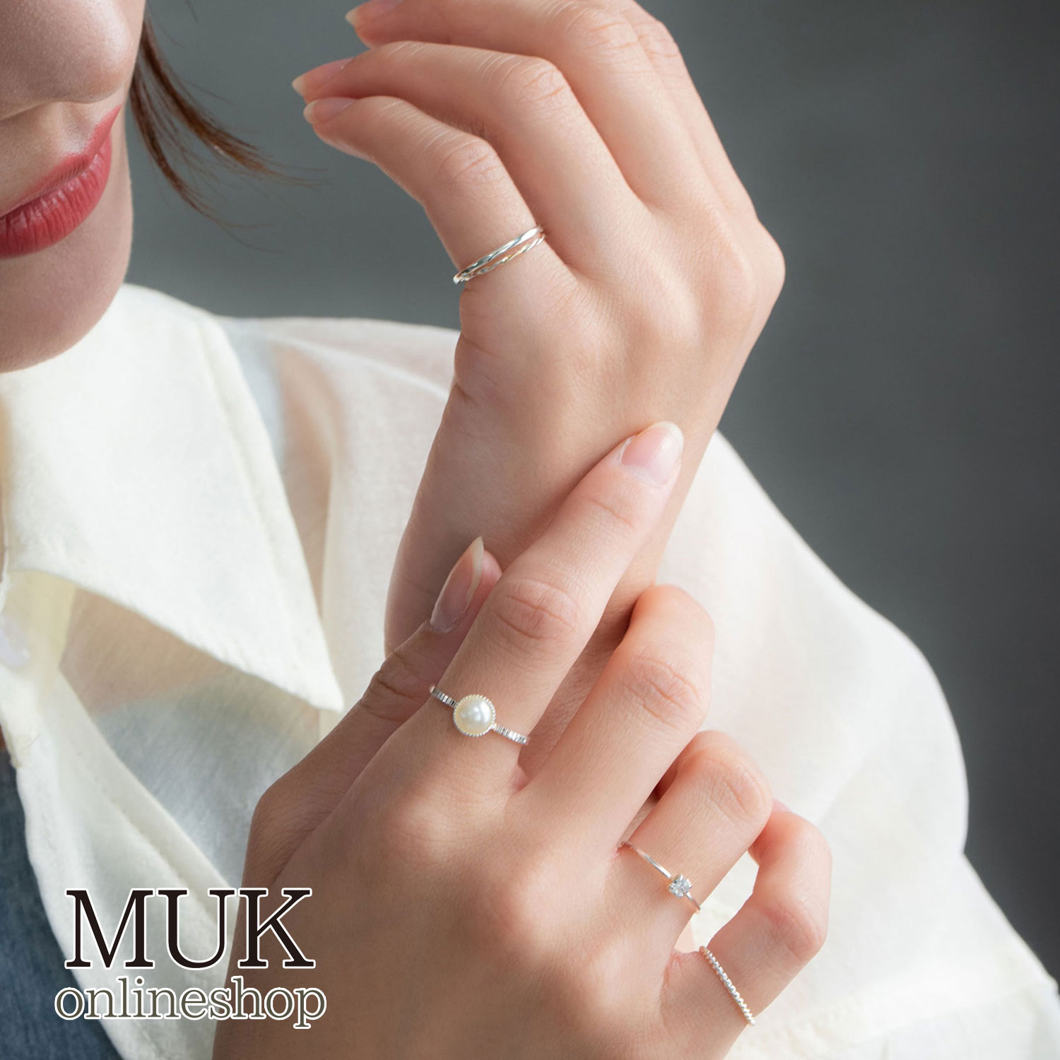 指輪 リング ピンキーリング セット サイズ 3号 13号 パール シンプル メタル 細い ゴールド シルバー ピンクゴールド muk プレゼント ギフト クリ...