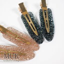 【限定★最大600円クーポン】 ヘアクリップ クリップ 前髪クリップ 跡がつきにくい ラメ 前髪 2個 セット シンプル ピンク ブラック