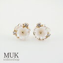 ピアス チタン チタンポスト チタンピアス 金属アレルギー 花 はな ハナ フラワー flower ビジュー パール デザイン 日本製 made in Japan フラワービジューチタンポストピアス