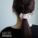 【限定★最大600円クーポン】 ヘアゴム ヘアポニー ポニー 飾り付き リボン Ribbon りぼん シンプル サテン ブラック パープル ベージュ 黒 サテン...