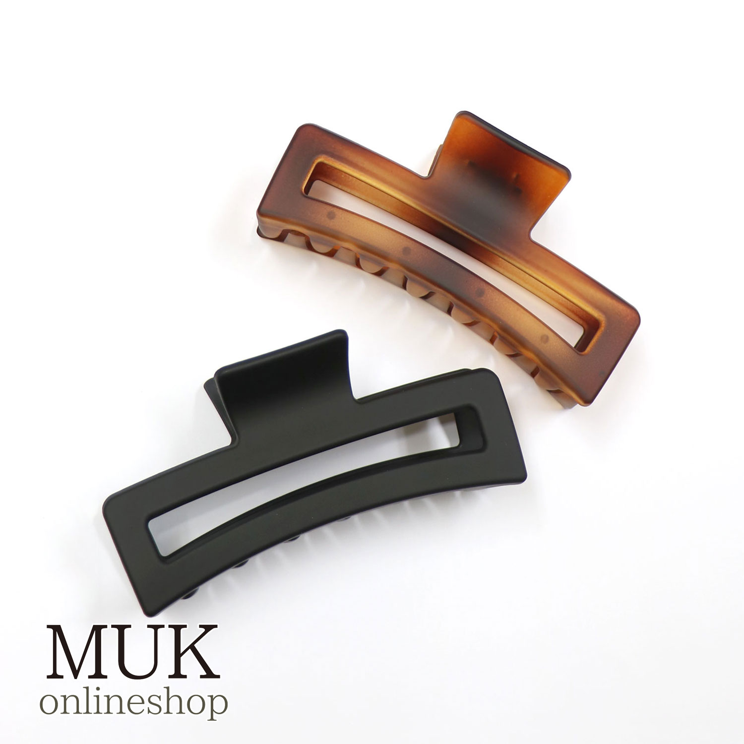 ヘアクリップ バンスクリップ バンス クリップ シンプル スクウェア プラスチック 黒 茶 ブラック ブラウン 毛量多め muk プレゼント ギフト クリスマス...