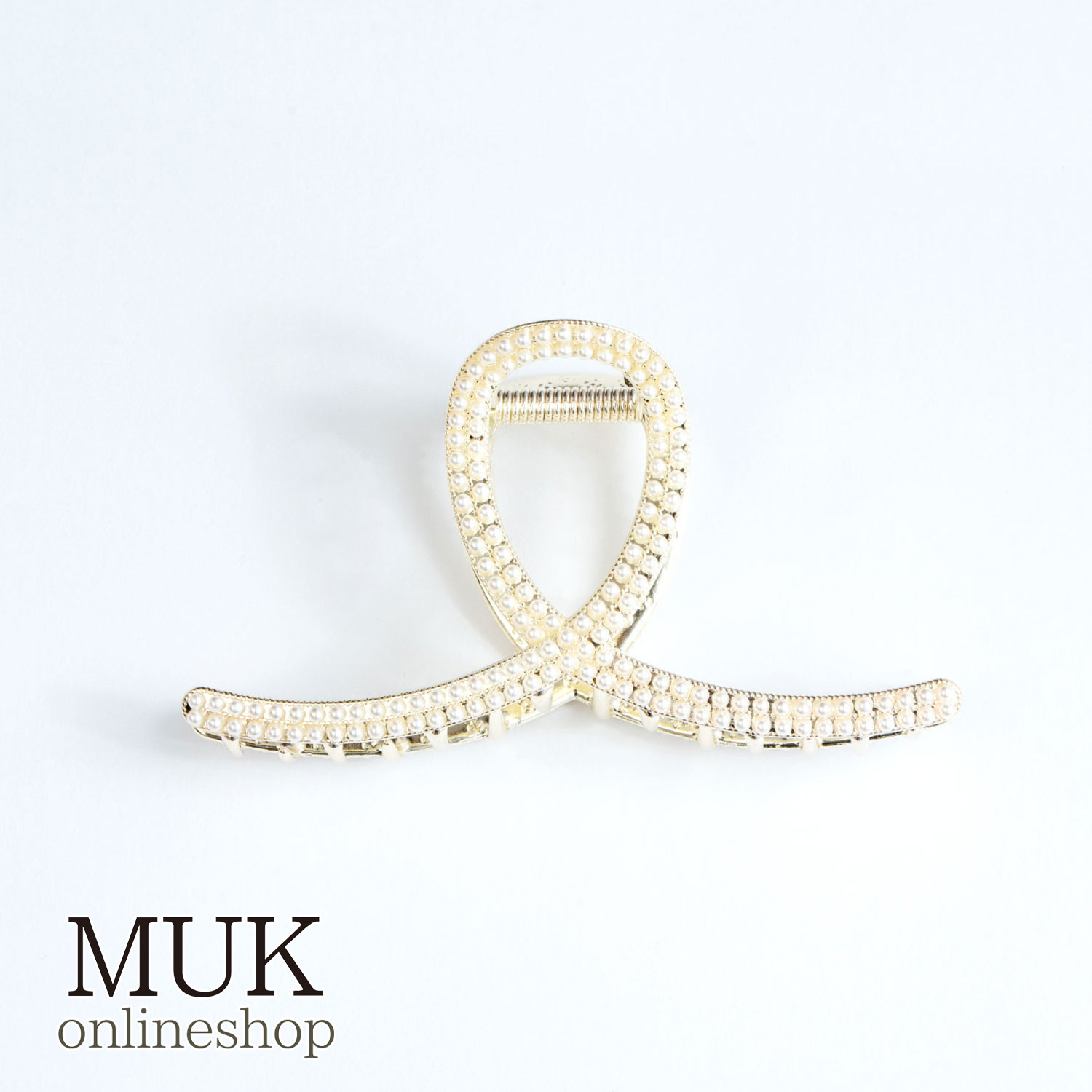 ヘアクリップ バンスクリップ クリップ バンス パール くるりん ホワイト シンプル muk プレゼント ギフト クリスマスプレゼント