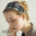 【限定★最大600円クーポン】 カチューシャ ヘアバンド ヘッドバンド ヘッドドレス チェック柄 チェック ブラウン ネイビー 幅広 太め 太い チェックワイド...