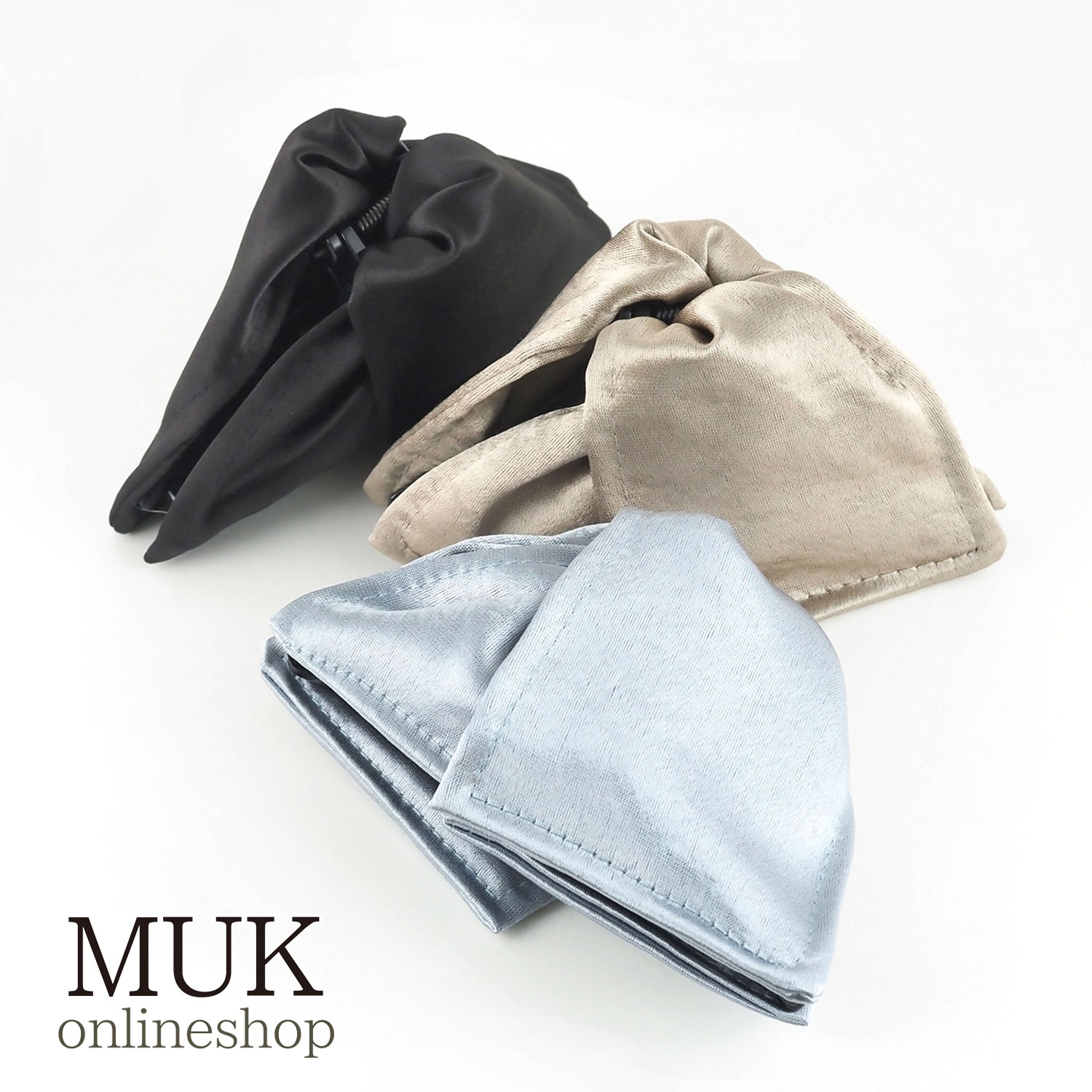 サテントライアングルバンスクリップ バンスクリップ サテン トライアングル 三角形 大きめ クリップ ..