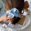 シュシュ ヘアゴム レース サテン バレエコア グリーン ブルー ブラック 黒 ランジェリー サテンレースシュシュ【nuage】