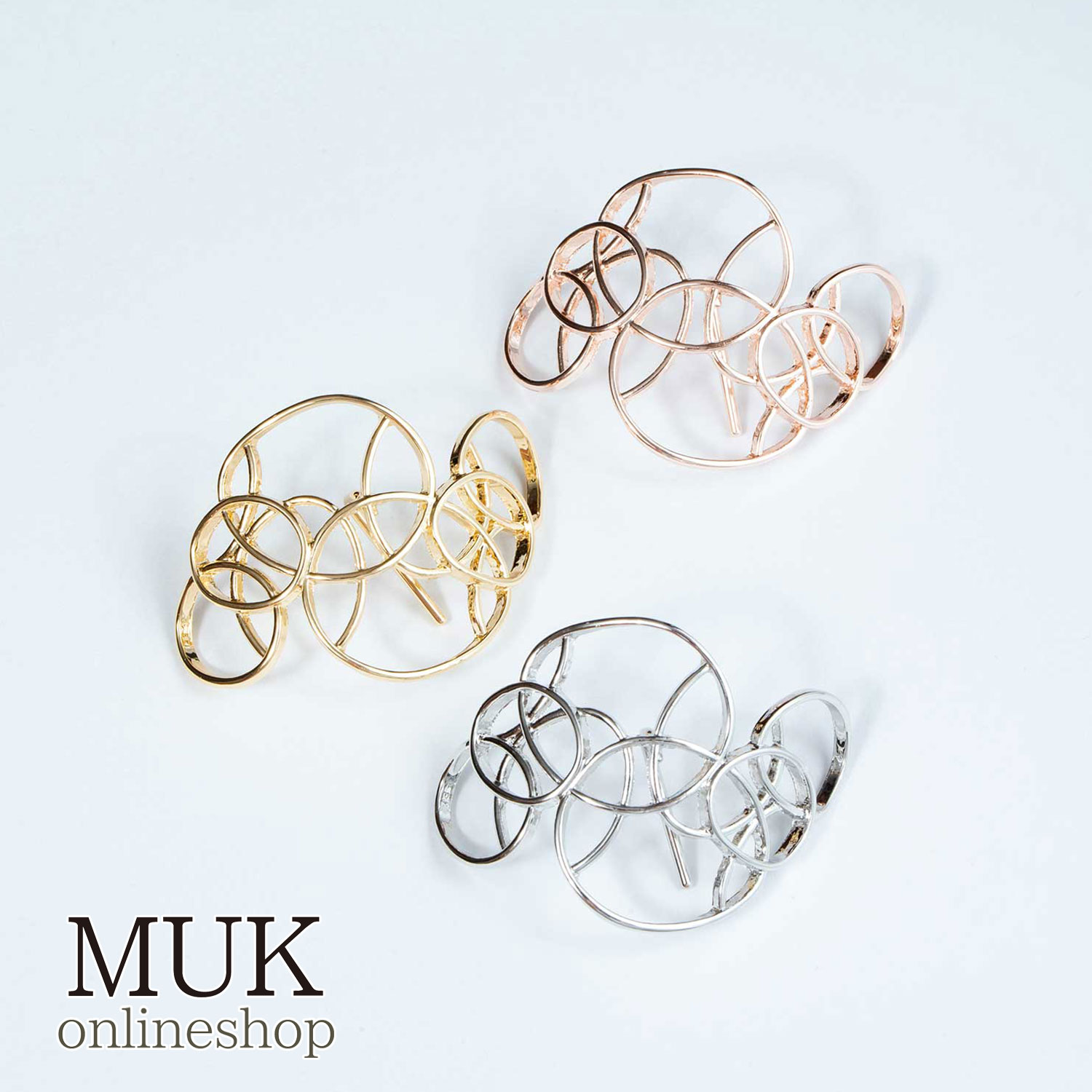 ポニーフック フックポニー ポニー オーバル ウェーブ メタル シンプル ゴールドシルバー ピンク ゴールド muk プレゼント ギフト クリスマスプレゼント