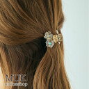 ヘアクリップ バンスクリップ バンス クリップ ミニ ミニクリップ 花 flower フラワー ターコイズ ビーズ クリア ダブルフラワーターコイズミニバンスクリップ