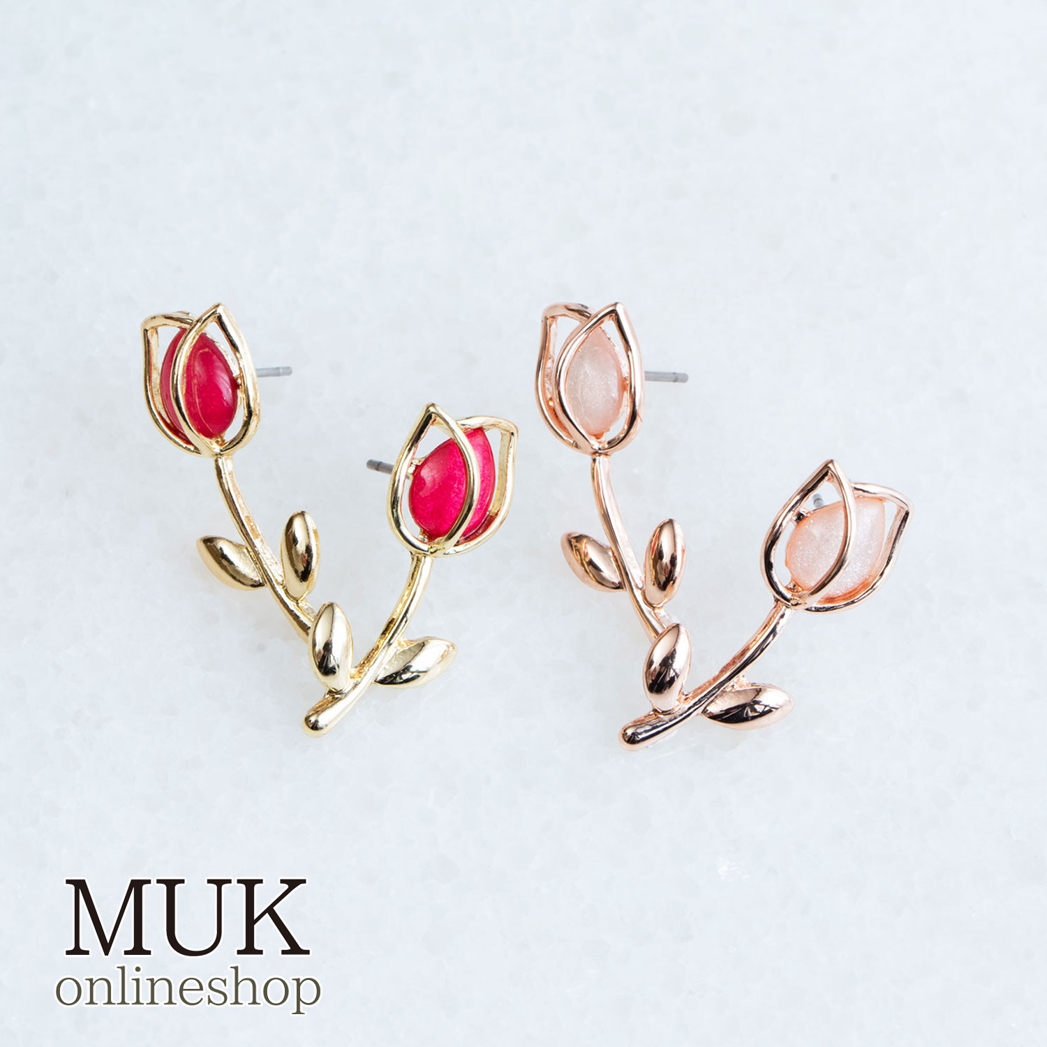 【40％OFF】【1320円→792円】ピアス チタン チタンポスト チタンピアス 金属アレルギー チューリップ 花 ピンク レッド ゴールド ピンクゴールド muk 母の日 ホワイトデー プレゼント ギフトのサムネイル