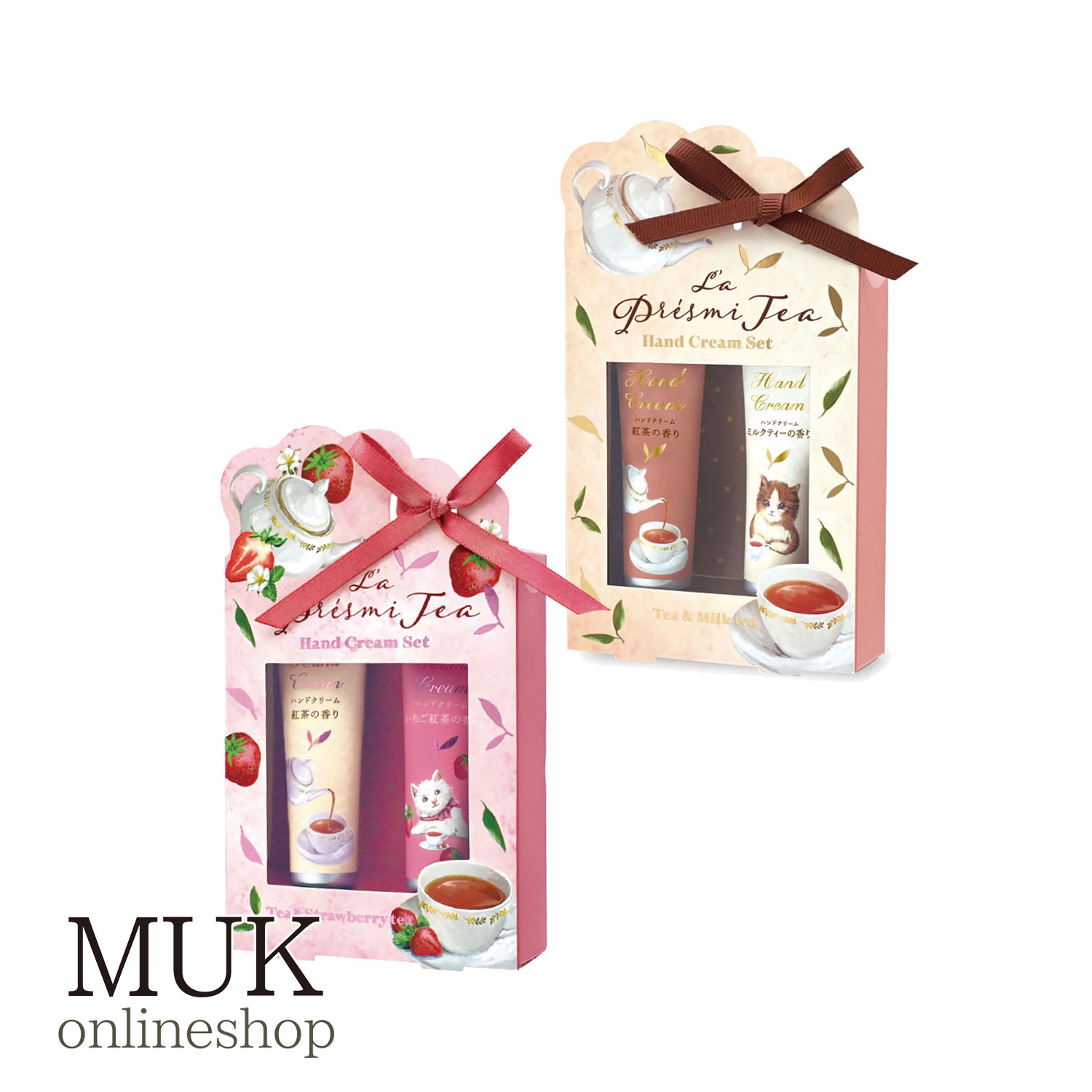 ハンドクリーム セット ラプレミティー ハンドクリーム 2P 2個 猫 ねこ ネコ cat 紅茶の香り いちご 紅茶 うるおい成分配合 クリスマスプレゼント