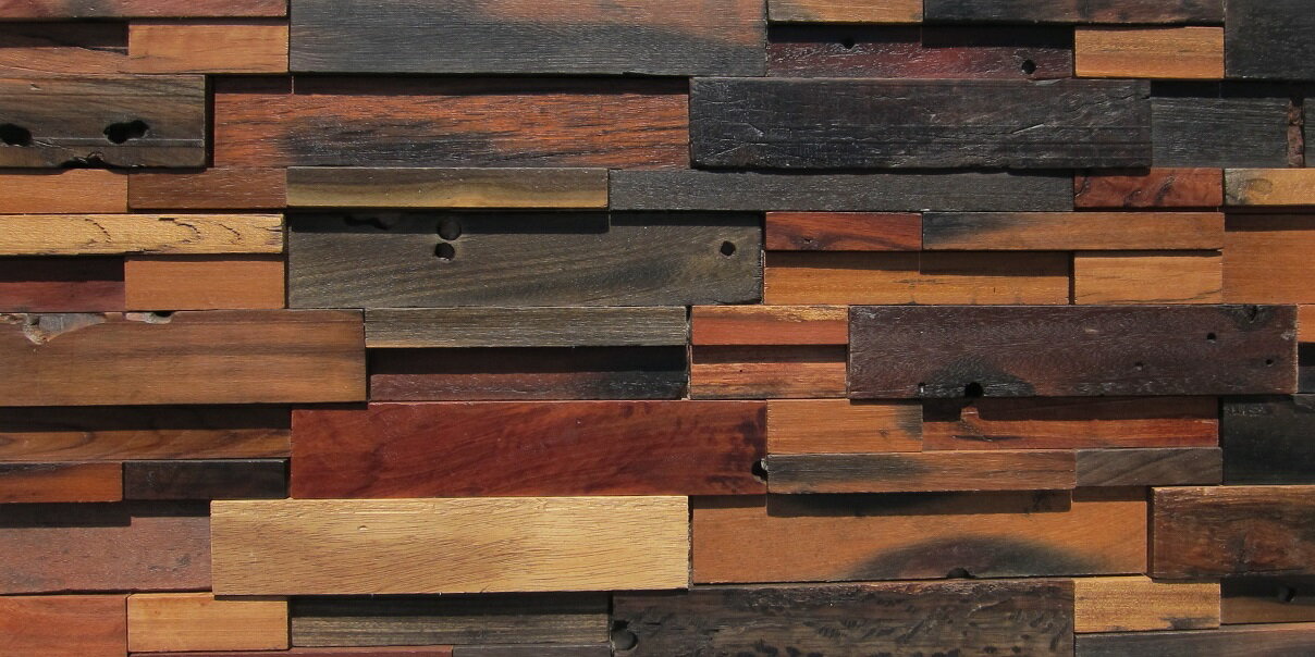 ウッドブリックウォールパネル　ヴィンテージデザイン　Mサイズ(444×894×22ミリ)　1枚入