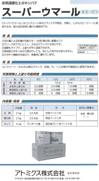 【送料無料】アトミクススーパーウマール主剤・硬化剤4Kgセット×3箱業務用/補修材/床用/不陸修正/クラック補修/コンクリート床