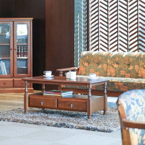 各地の名工房 COUNTRY HOUSE カントリーハウス CLT3 引出付センターテーブル 国産家具 無垢 リビングテ..