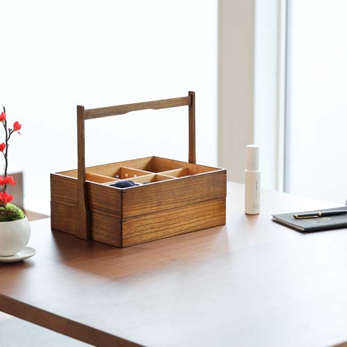 江戸指物 重ね手付盆 伝統工芸品 小物入れ