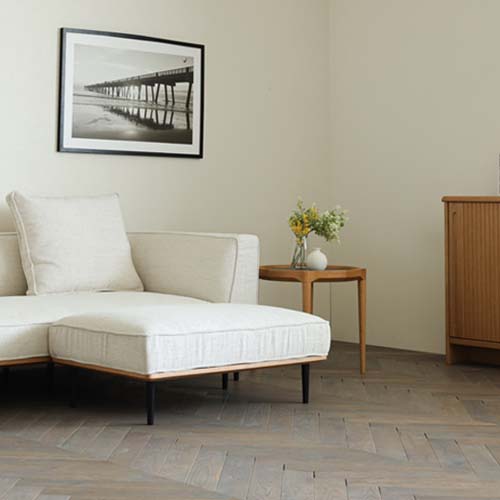 各地の名工房 浜本工芸 No.6000 スツール 国産家具 無垢 オットマン オーク 布地